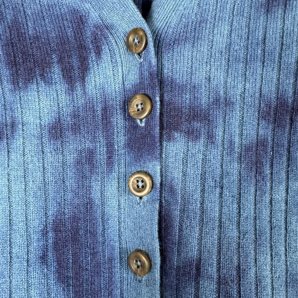 Madewell 100% Cashmere Cardigan Button Down Tie Dyed Ribbed XXS VNeck Preppy Lux - Picture 5 of 10